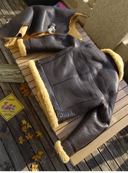 昨シーズン売り切りSALE★B-3 ムートン フライトジャケット★S～5XL/ブラウン