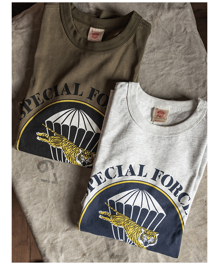 ２色展開◆色味、プリントの雰囲気もGOOD◆ヴィンテージ復刻 FLYING TIGERプリント Ｔシャツ◆S～2XL