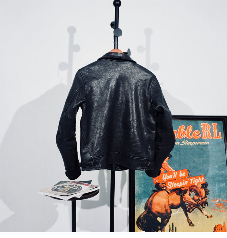 ★1930's VINTAGE復刻デザイン 植物タンニン鞣しシープレザーコサックジャケット★