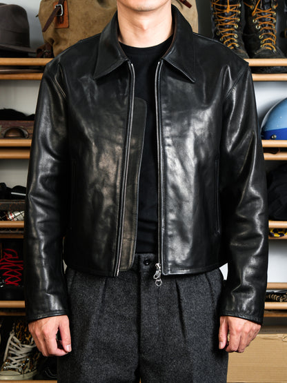 ◇ririジップ◇ヴィンテージ復刻 オイルカーフレザー ジャケット◇S/M/Lサイズ