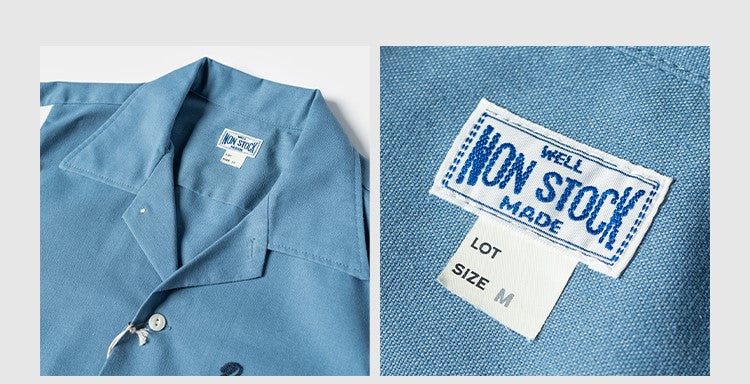 ２色展開◆チェーンステッチ 刺繍メンズ ボーリング シャツ◆S～2XL
