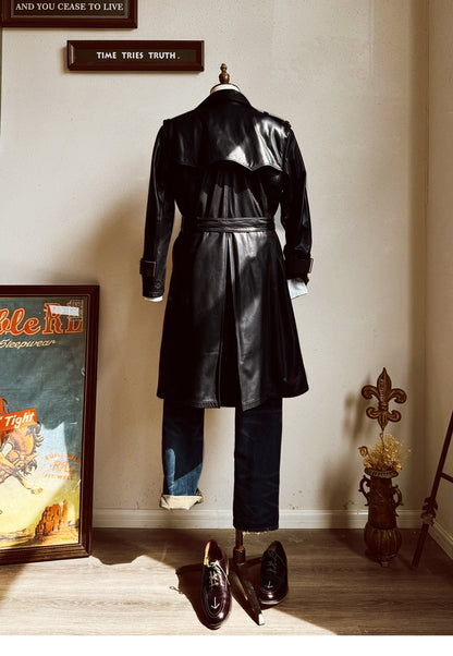 ◇ヴィンテージ復刻 日本産カウレザー モーターサイクルコート◇S～3XL