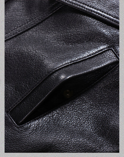 2色展開△水染ゴートレザー  ブルゾン▽ S～5XL