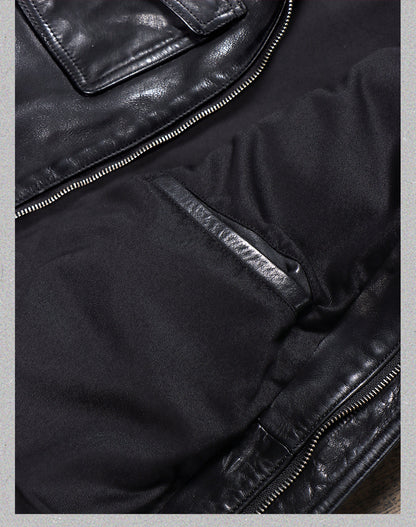 ヴィンテージ復刻スタイル◇植物タンニン鞣しイタリア産カーフレザー ジャケット◇M～4XL