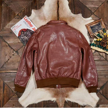 ☆ヴィンテージ復刻 植物タンニン鞣しカーフレザー A-2ジャケット☆