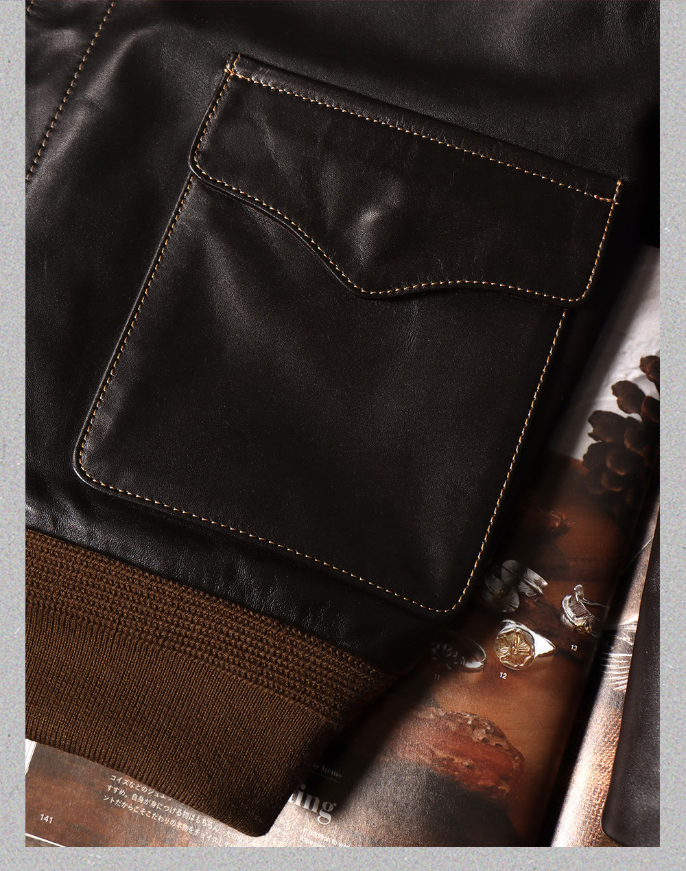 ハンドペイントのワッペンがキュート✩ヴィンテージ復刻 植物タンニン鞣しホースハイドレザー メンフィスベルモデル A-2ジャケット✩