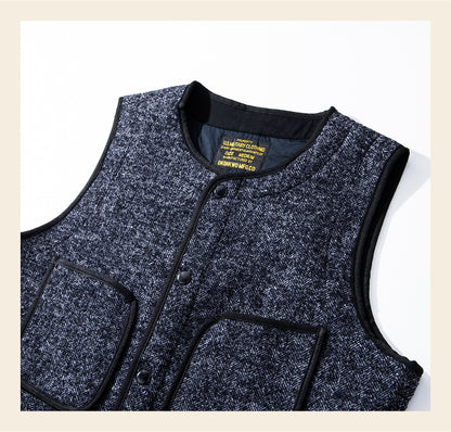 ★ヴィンテージ復刻 ウールコットン ビーチベスト★S～2XL