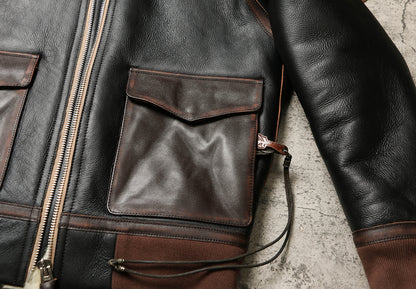 ☆オーストラリア産ムートン 切り替えA-2フライトジャケット☆S～3XL