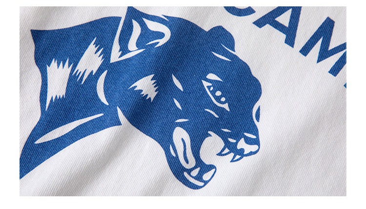 ２色展開◆色味、プリントの雰囲気もGOOD◆ヴィンテージ復刻GREEN CAMP PANTHERSプリント Ｔシャツ◆S～2XL