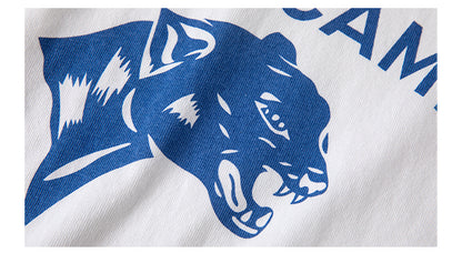 ２色展開◆色味、プリントの雰囲気もGOOD◆ヴィンテージ復刻GREEN CAMP PANTHERSプリント Ｔシャツ◆S～2XL
