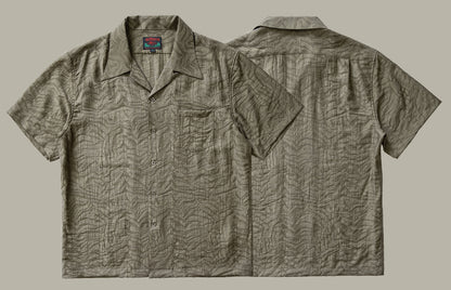 ２色展開△ジャガード 半袖 アロハシャツ▽S～3XL