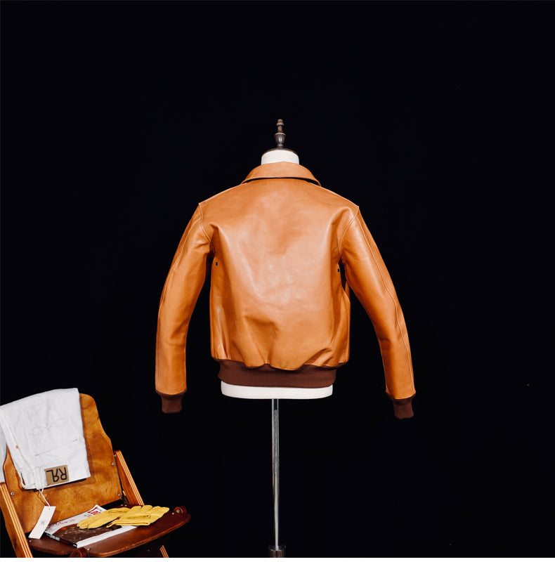 △ヴィンテージ復刻 植物タンニン鞣しホースハイドレザー A-2ジャケット▽S～4XL