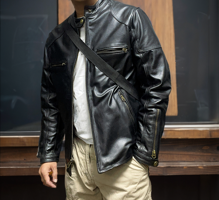 ★J100型 カウレザー シングルライダース ジャケット★Ｍ～4XL