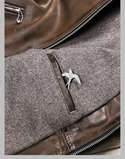 ヴィンテージ復刻デザイン◇2.0mmカウレザー シングルライダース ジャケット◇ M～4XL