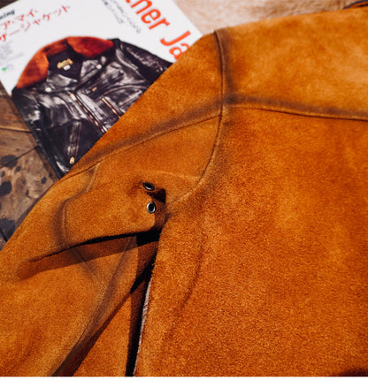 ★ヴィンテージ復刻 ヌバックレザー ウエスタンジャケット★S～5XL