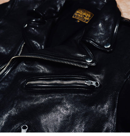 植物タンニン鞣しシープレザー使用  ダブルライダースジャケットS～4XL
