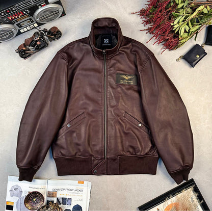 昨シーズン物売り切りセール★４色展開★シープレザー L-2 フライトジャケット★M～2XL