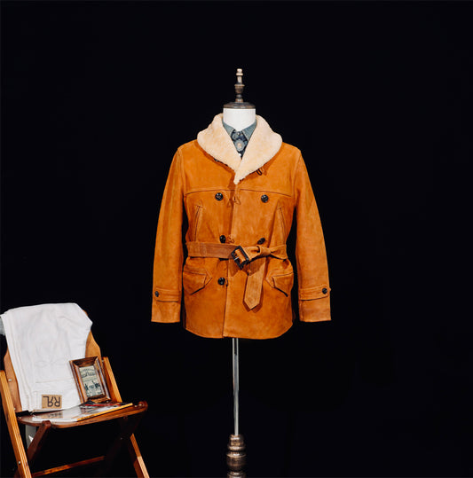 ★カウレザー×ムートン使用 ランチコート★S～4XL