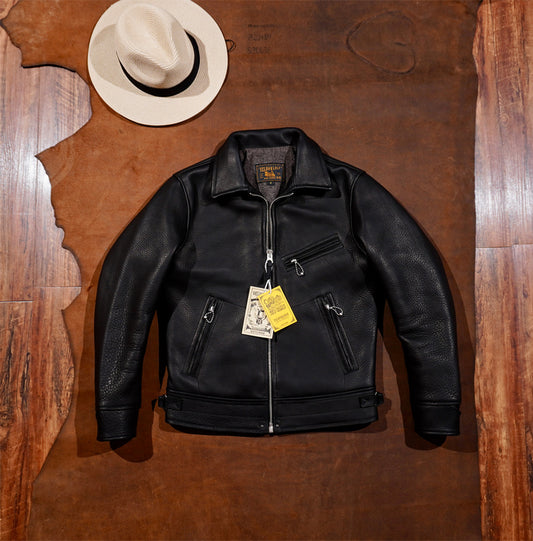 2.0㎜イタリア産カウレザー シングルライダース ジャケット S～4XL