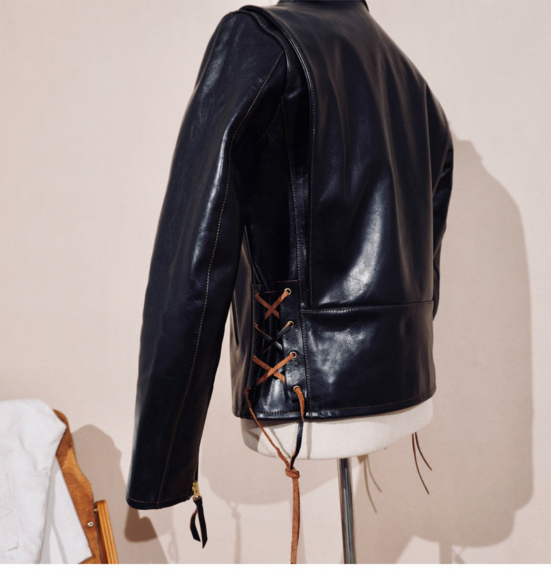 ◇ヴィンテージ復刻 植物タンニン鞣しホースハイドレザー CHP ポリスジャケット◇