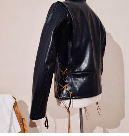 ◇ヴィンテージ復刻 植物タンニン鞣しホースハイドレザー CHP ポリスジャケット◇