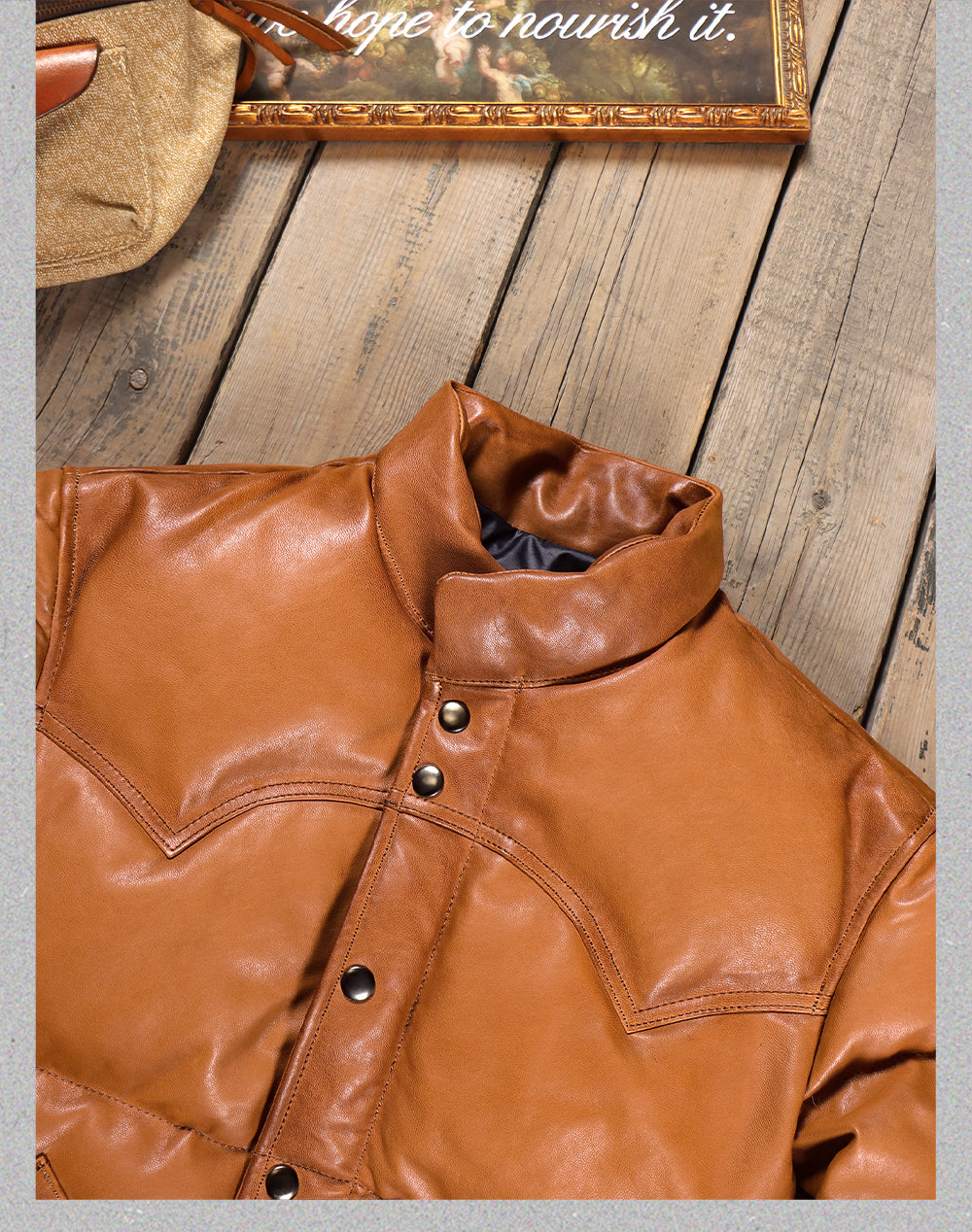 ◇シープレザーダウン ウエスタンステッチ ジャケット◇ S～5XL