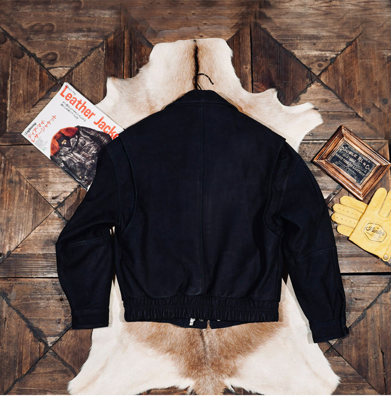ゆったりシルエット△ヌバックレザー ブルゾン▽ S～4XL – quietman