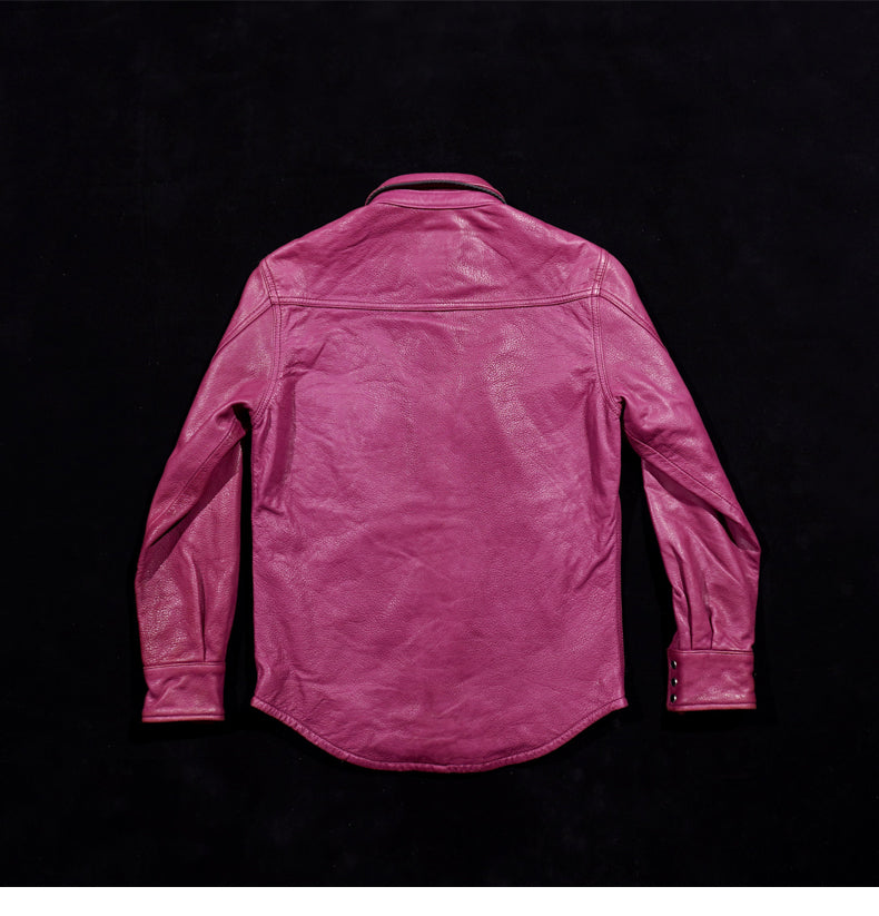 圧倒的スペシャルピース★ウォッシュ加工★ディアスキンレザー ウエスタンシャツ★M～4XL