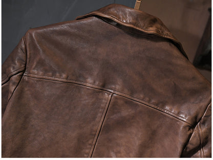 ▲絶妙な色味シープスキンレザー ジャケット▲ M～3XL