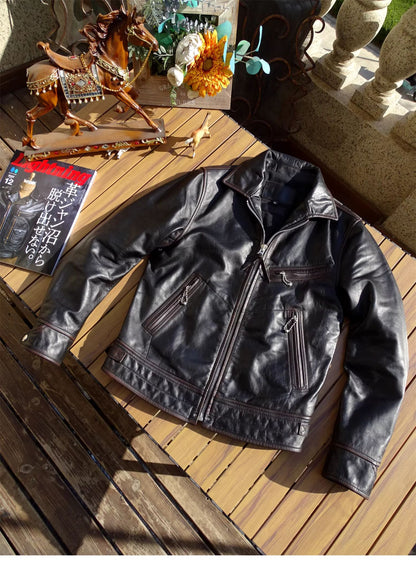 1930's VINTAGE復刻デザインホースハイドレザー スポーツジャケット S~5XL