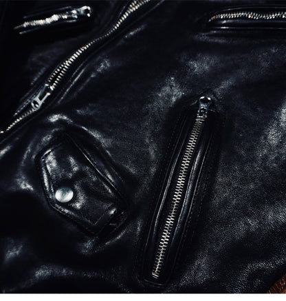 植物タンニン鞣しシープレザー使用  ダブルライダースジャケットS～4XL