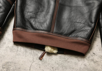 ☆オーストラリア産ムートン 切り替えA-2フライトジャケット☆S～3XL