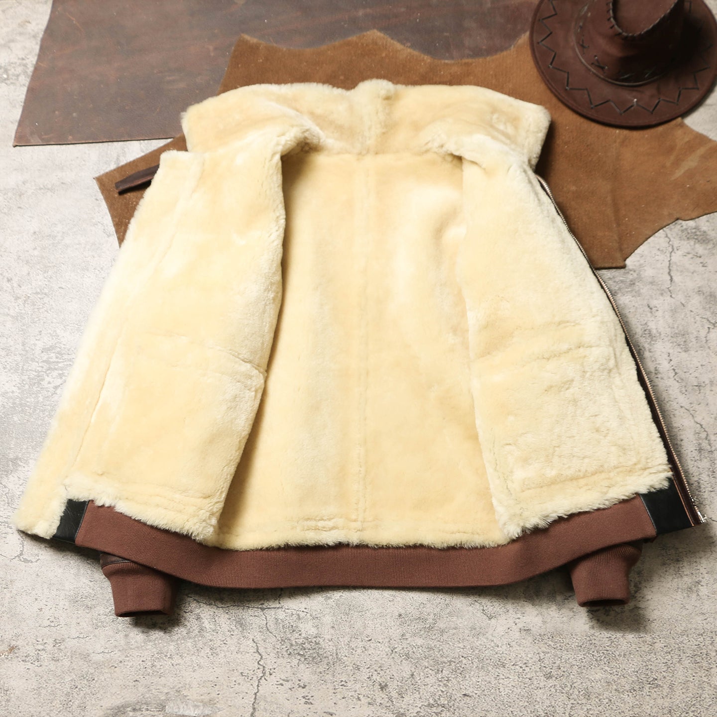 ☆オーストラリア産ムートン 切り替えA-2フライトジャケット☆S～3XL