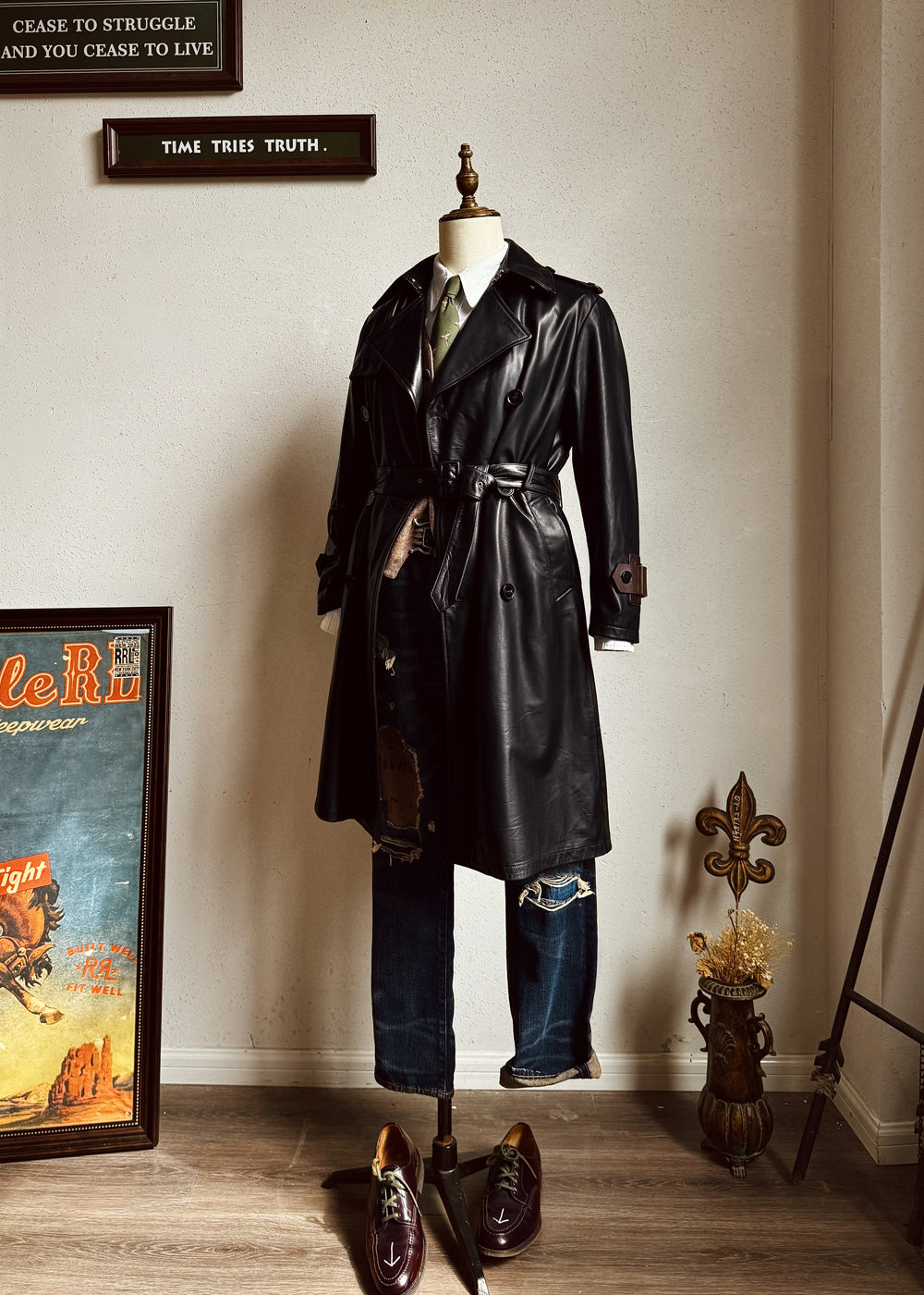 ◇ヴィンテージ復刻 日本産カウレザー モーターサイクルコート◇S～3XL