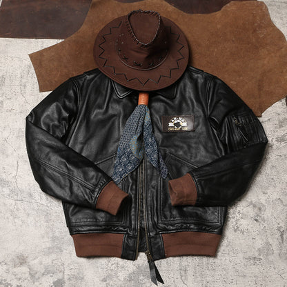 △ヴィンテージ復刻 カウレザー CWU-45/Pフライトジャケット▽S～5XL