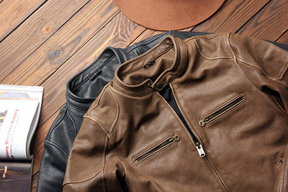 ２色展開☆植物タンニン鞣しシープレザー シングルライダースジャケット☆ L～5XL