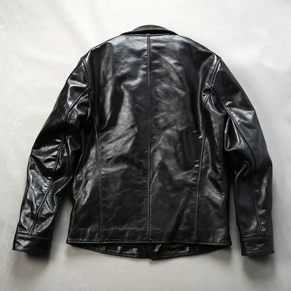 △ヴィンテージ復刻型 茶芯ホースハイドレザー カーコート▽M～4XL