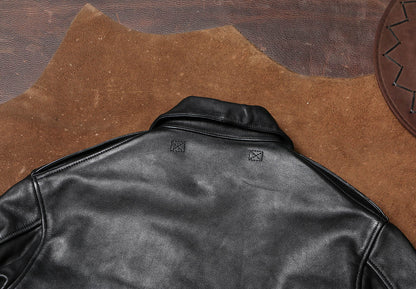 △ヴィンテージ復刻 植物タンニン鞣し 1.5mm ホースハイドレザー A-2ジャケット▽S～4XL