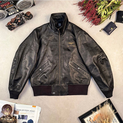 昨シーズン物売り切りセール★４色展開★シープレザー L-2 フライトジャケット★M～2XL