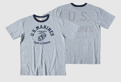 ２色展開◆色味、プリントの雰囲気もGOOD◆ヴィンテージ復刻 US MARINES プリント Ｔシャツ◆S～2XL