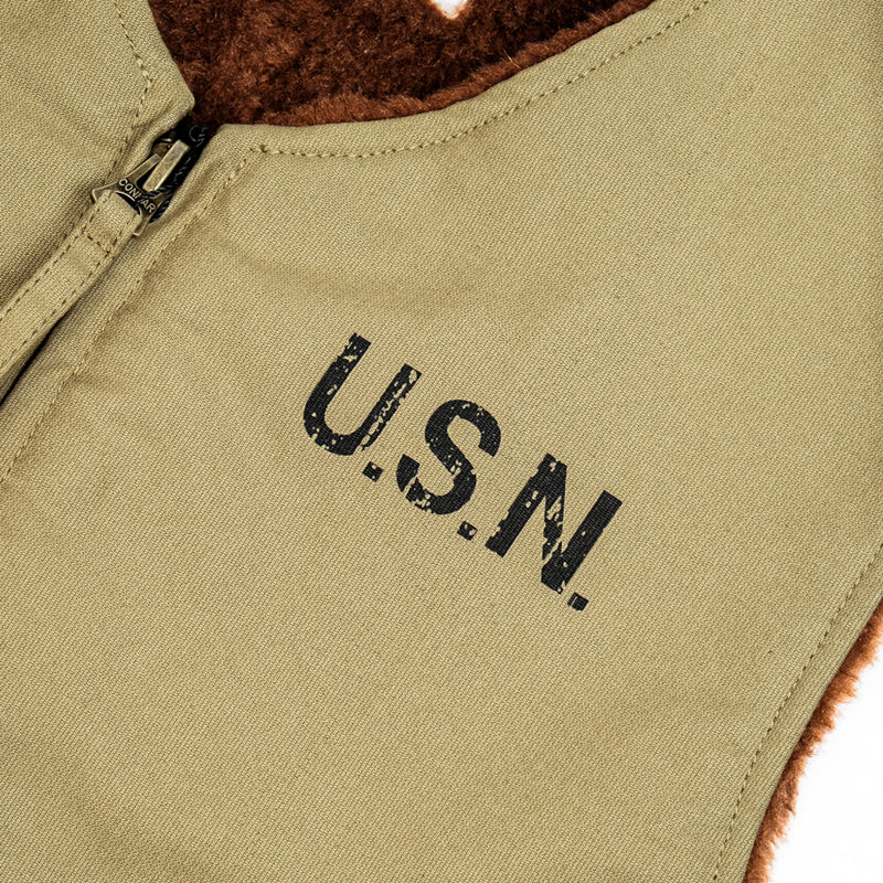 ◇USNステンシル入り 防寒性も抜群 ヴィンテージ復刻デッキベスト◇S～2XL