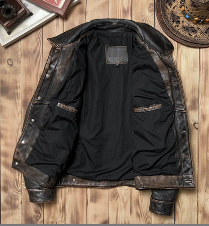 ★507 type3型 復刻モデル 植物タンニン鞣しカウレザージャケット★ S～6XL