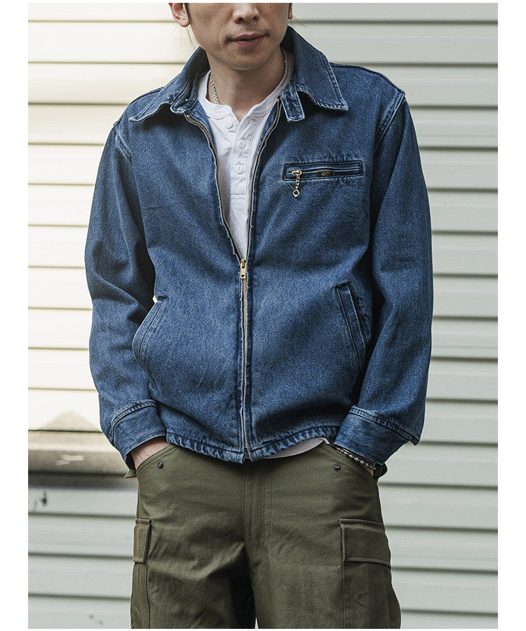 ☆ヴィンテージ70's  13OZ デニム トラックジップアップジャケット☆S～2XL