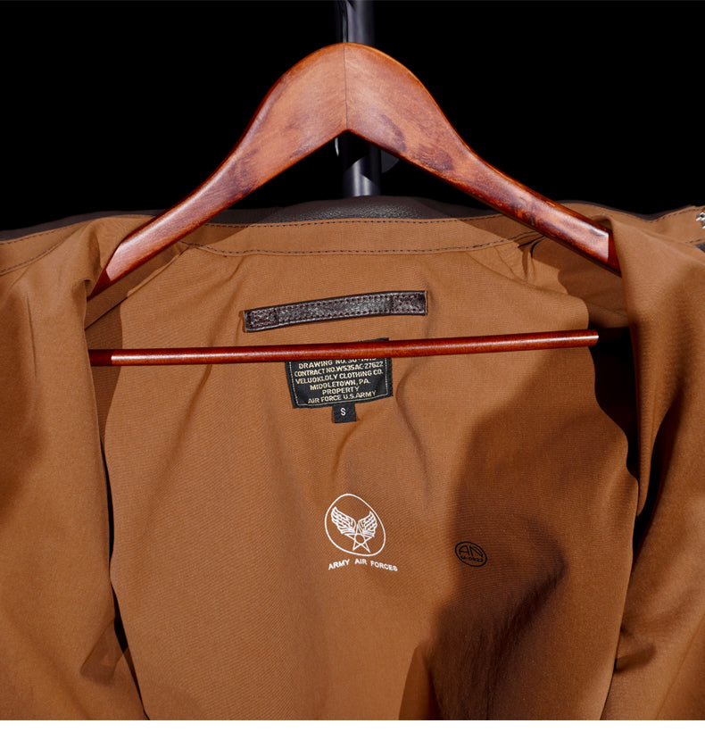 ▲ヴィンテージ復刻 茶芯シープレザー A-2ジャケット▼