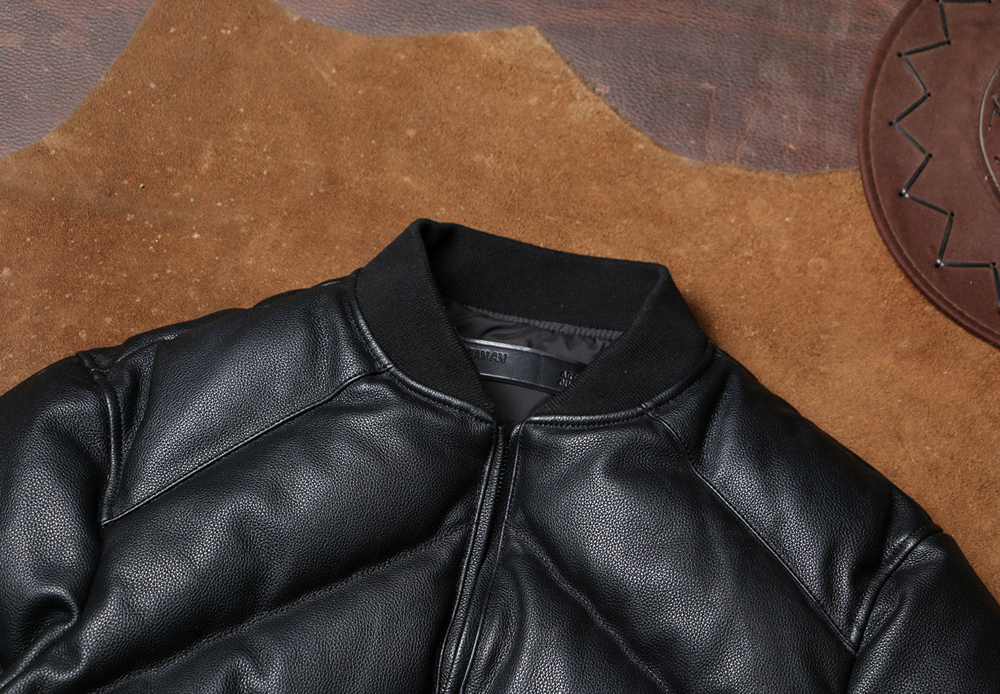 ◇カウレザーショートダウンジャケット◇ S～4XL