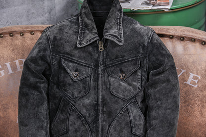 ◆70’s ヴィンテージ復刻 カウレザー スウェード シングルライダース ジャケット◆M～5XL