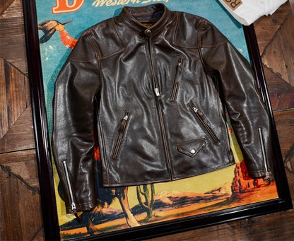 ☆ウォッシュ加工シープレザー シングルライダース ジャケット☆S～4XL