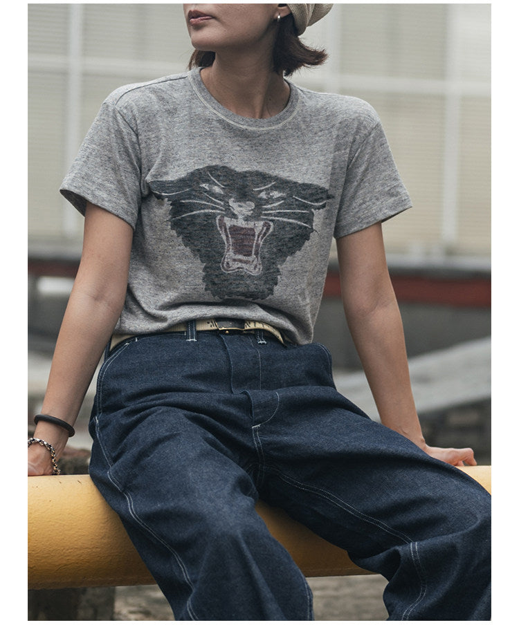 ２色展開◆CCCプリズナー ブラックパンサー染み込みプリントＴシャツ◆XS～3XL