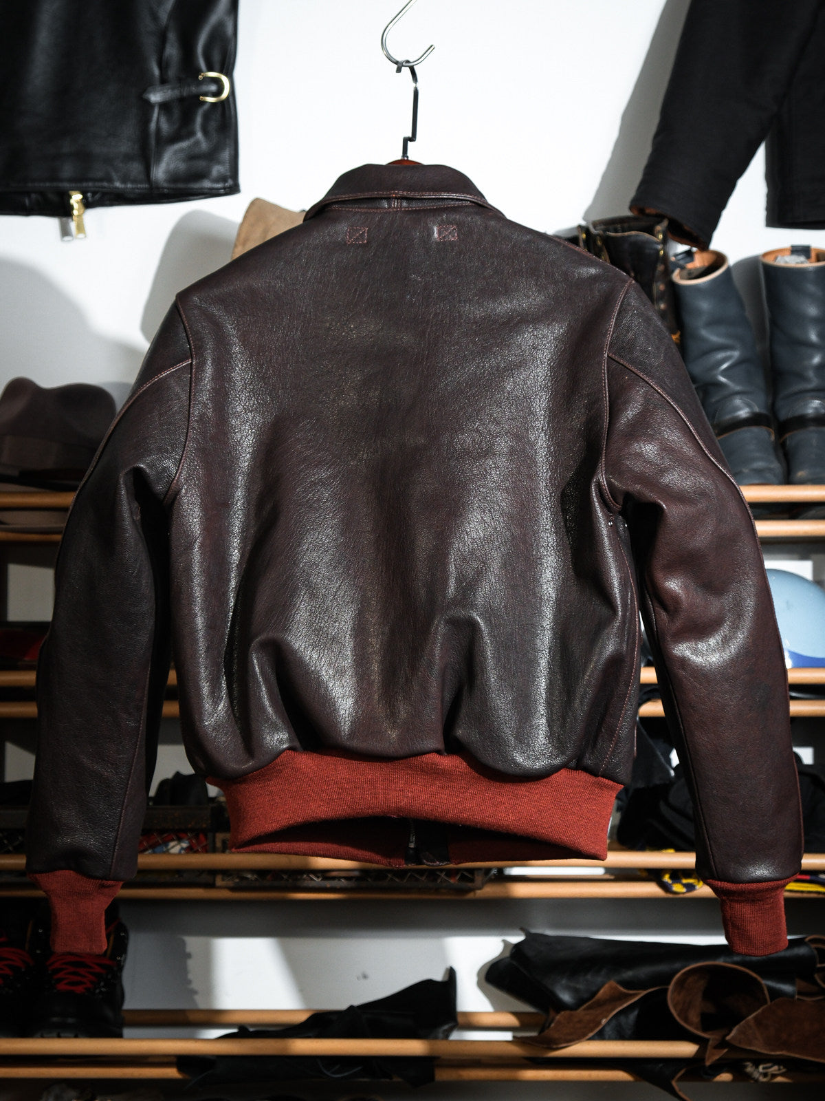 1.3㎜厚△ヴィンテージ復刻 ゴートレザー A-2ジャケット▽S～3XL