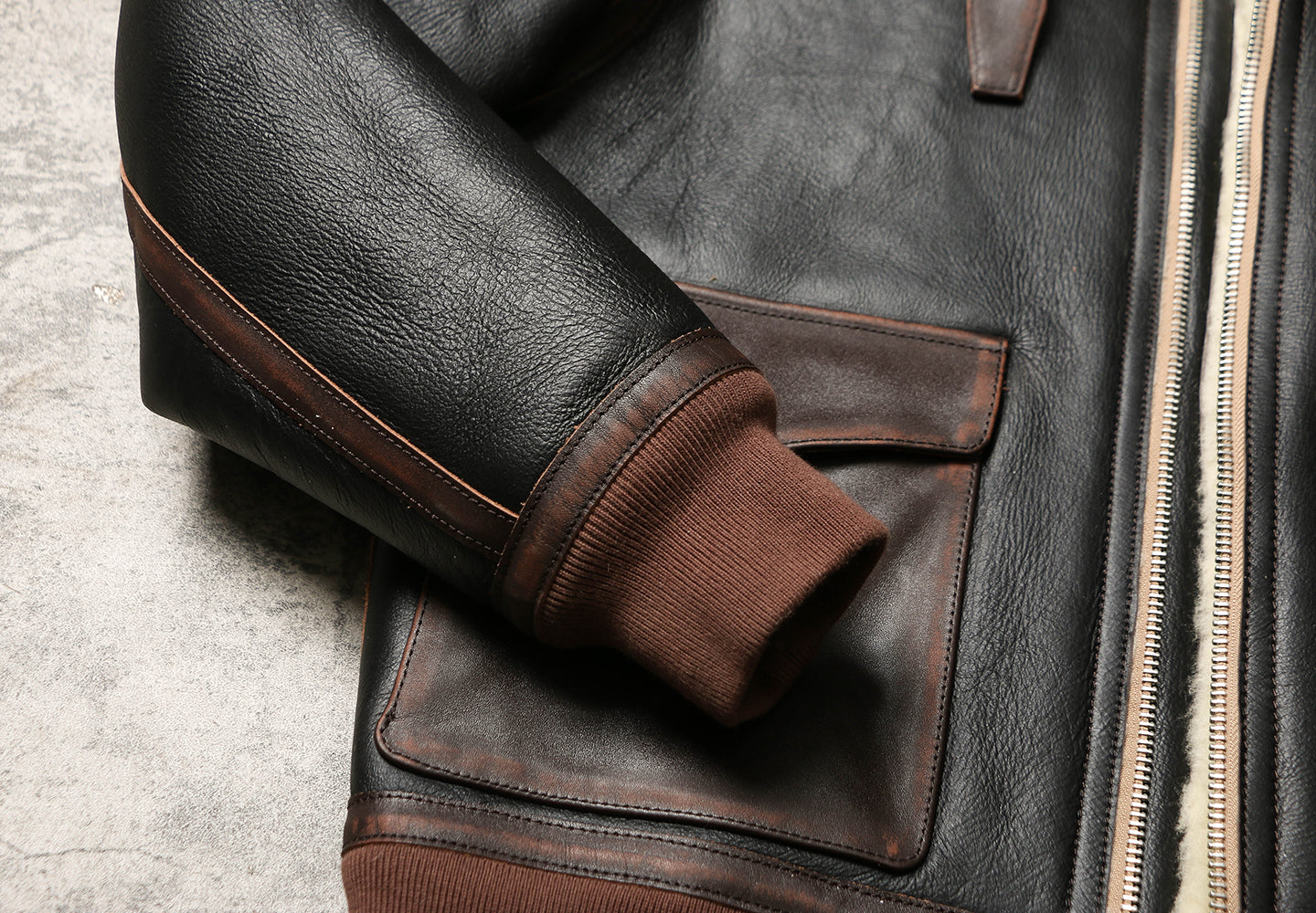 ☆オーストラリア産ムートン 切り替えA-2フライトジャケット☆S～3XL